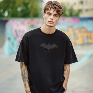 BEWAKOOF  Batman Men Graphic Print Round Neck Pure Cotton Black T-Shirt